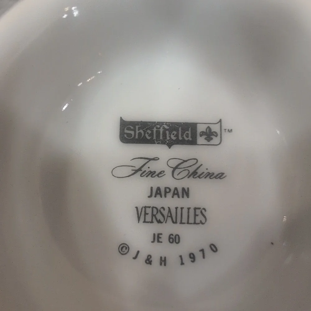 Sheffield Versailles Fine China Demitasse Cup and Saucer Set Japan 1970 JE 60 61 - Picture 6 of 7
